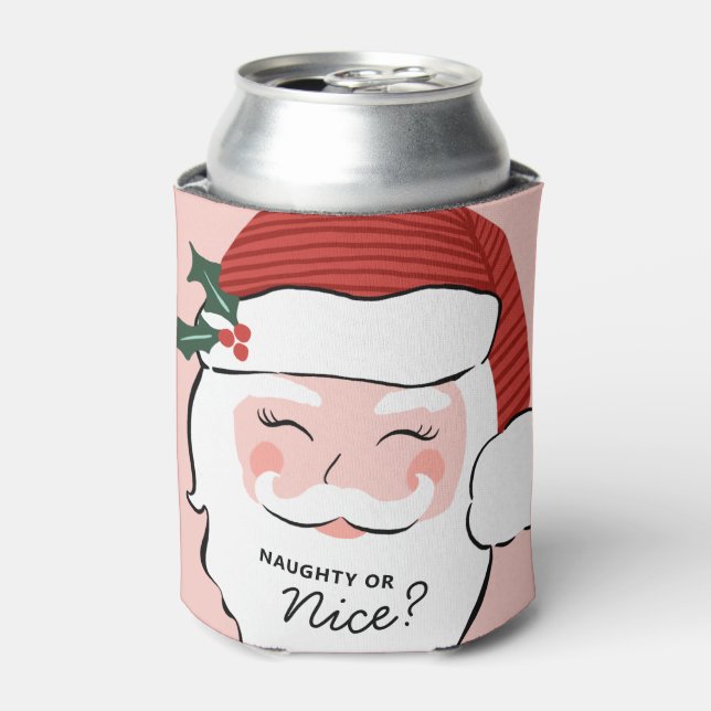 Cheerful Santa Face | Naughty or Nice? Can Cooler (Can Front)
