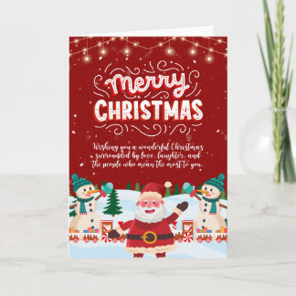 Cheerful Santa Holiday Greeting Card