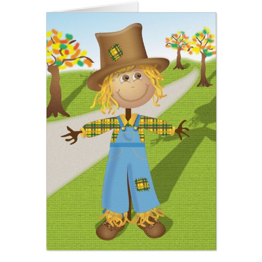 Cheerful Scarecrow Card