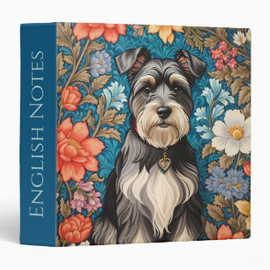 Cheerful Schnauzer William Morris Inspired Floral Binder