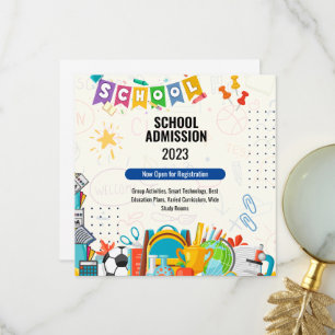 Cheerful School Admission Invitation Note Card