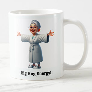Cheerful Senior Citizen in a Cozy Robe Coffee Mug