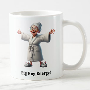 Cheerful Senior Citizen in a Cozy Robe Coffee Mug