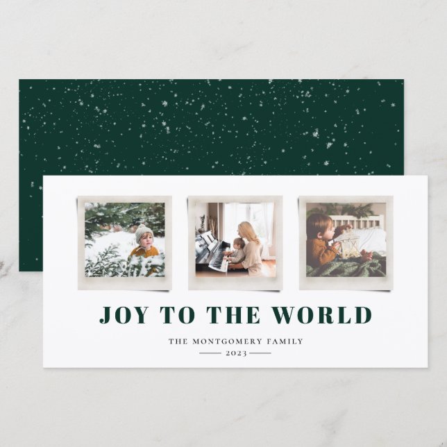 Cheerful Sentiments Snapshot Holiday Card (Front/Back)