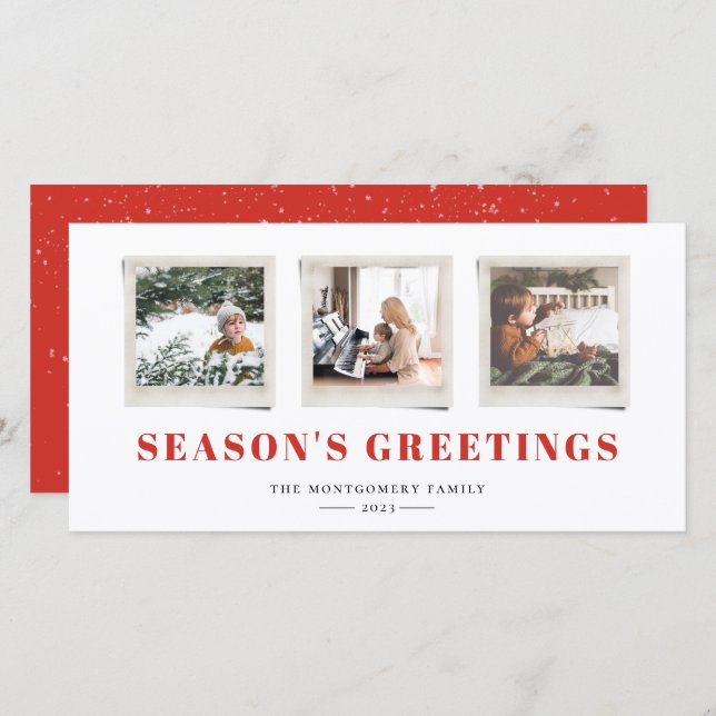 Cheerful Sentiments Snapshot Holiday Card (Front/Back)