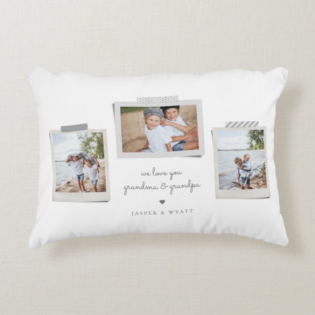 Cheerful Sentiments Snapshot Photo Accent Pillow (Front)