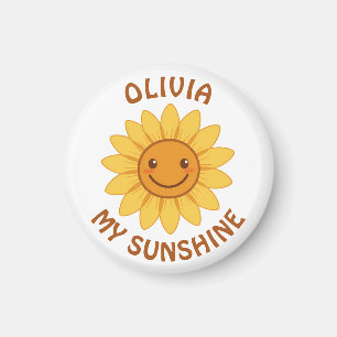 Cheerful Smiling Sunflower "My Sunshine"  Magnet