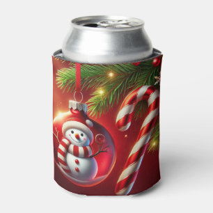 Cheerful Snowman Can Cooler