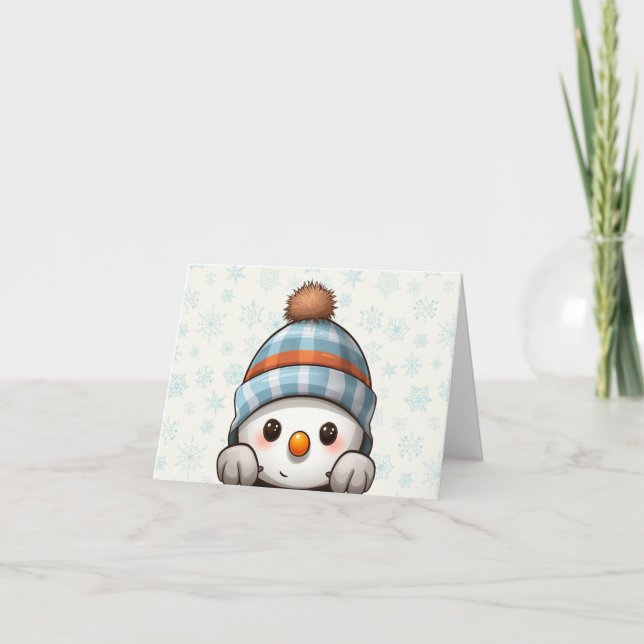 Cheerful Snowman Christmas Card (Front)
