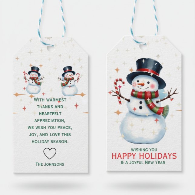 Cheerful Snowman Christmas gift tags (Creator Uploaded)