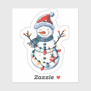 Cheerful Snowman Dressed for Christmas