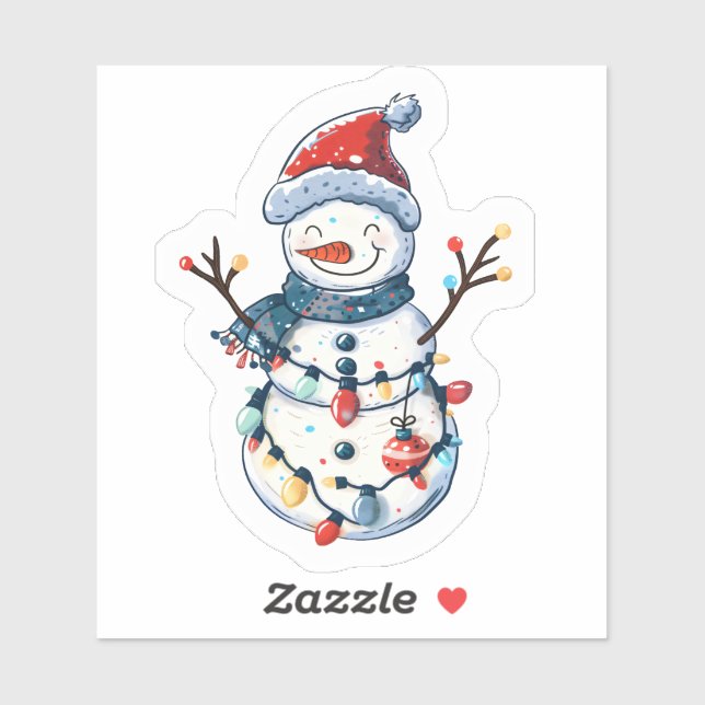 Cheerful Snowman Dressed for Christmas (Sheet)