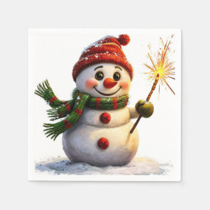 Cheerful Snowman Napkin