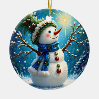 Cheerful Snowman Ornament