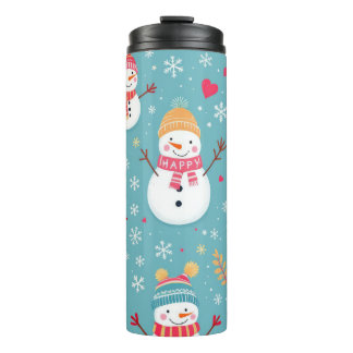 Cheerful Snowmen Thermal Tumbler