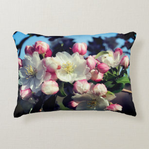 Cheerful Spring Crabapple Flower Blossoms   Accent Pillow
