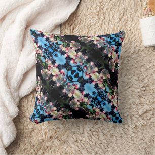 Cheerful Spring Crabapple Flower Blossoms Pattern Throw Pillow