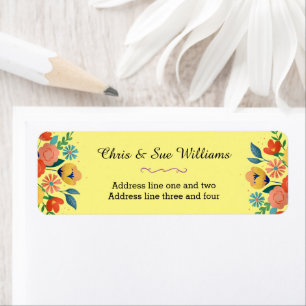 Cheerful Spring Floral Yellow Return Address