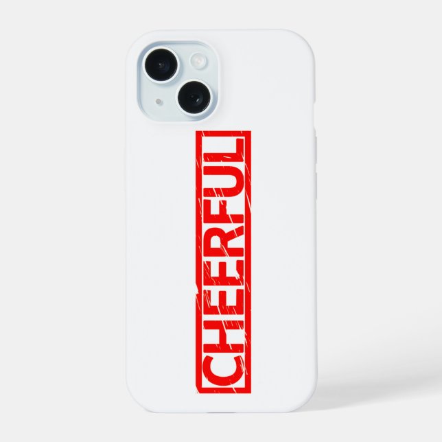Cheerful Stamp iPhone 15 Case (Back)