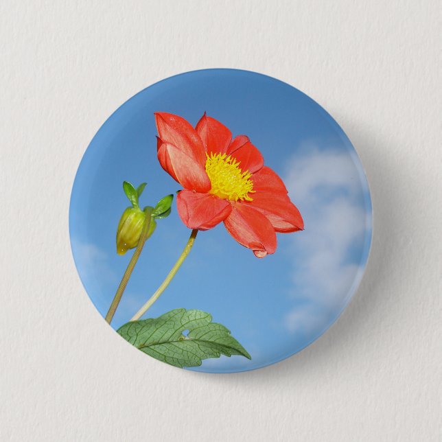Cheerful Strawberry blossom 2 Inch Round Button (Front)