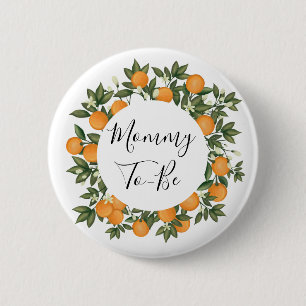 Cheerful Summer Citrus Botanical Orange Tangerine 2 Inch Round Button