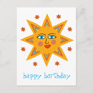 Cheerful Sun HAPPY BIRTHDAY CUSTOM  Postcard
