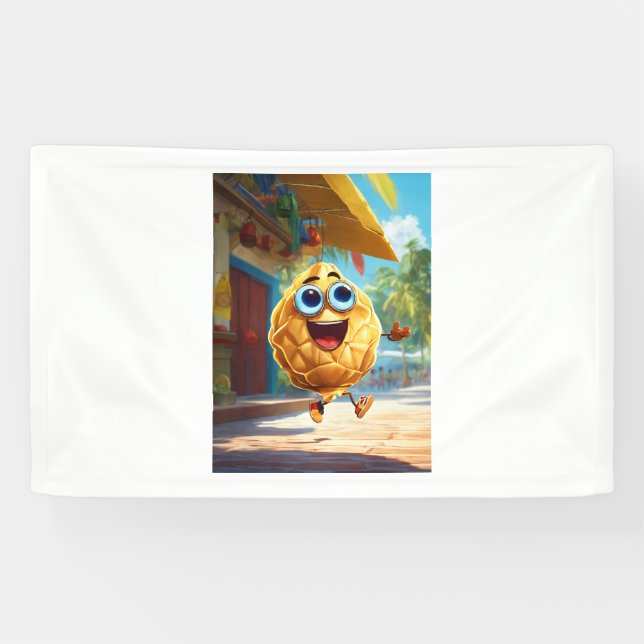 Cheerful Sunflower Character Banner (Horizontal)