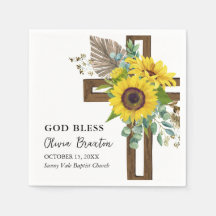 Cheerful Sunflower Rustic Summer Boho Baptism