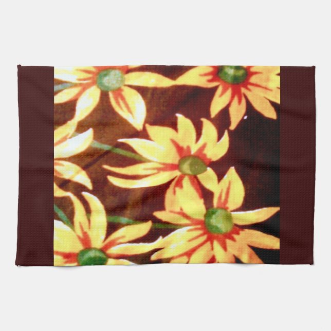 Cheerful Sunflowers Kitchen Towel (Horizontal)