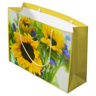 Cheerful Sunflowers Large Gift Bag