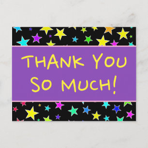 Cheerful "THANK YOU SO MUCH!" Postcard