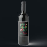 Cheerful Trees Christmas Wine Label<br><div class="desc">Matching items available : www.berryberrysweet.com</div>