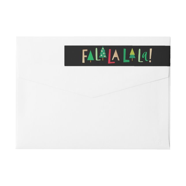 Cheerful Trees EDITABLE COLOR Christmas Wrap Around Label (Back)