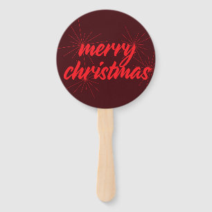 Cheerful, trendy design of "Merry Christmas" Hand Fan