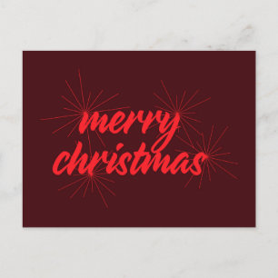 Cheerful, trendy design of "Merry Christmas" Holiday Postcard