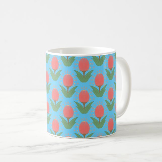 Cheerful Tulips Ceramic Mug (Front Right)