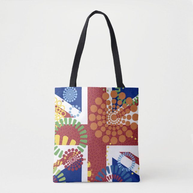 Cheerful Union Jack British Flag Tote Bag (Front)