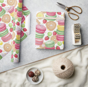 Cheerful Watercolor Macaron Wrapping Paper