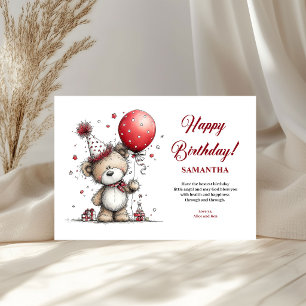 Cheerful whimsical animals birthday joy kids card