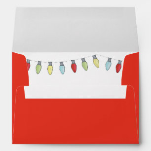 Cheerful Whimsical Christmas String Lights 5x7 Envelope