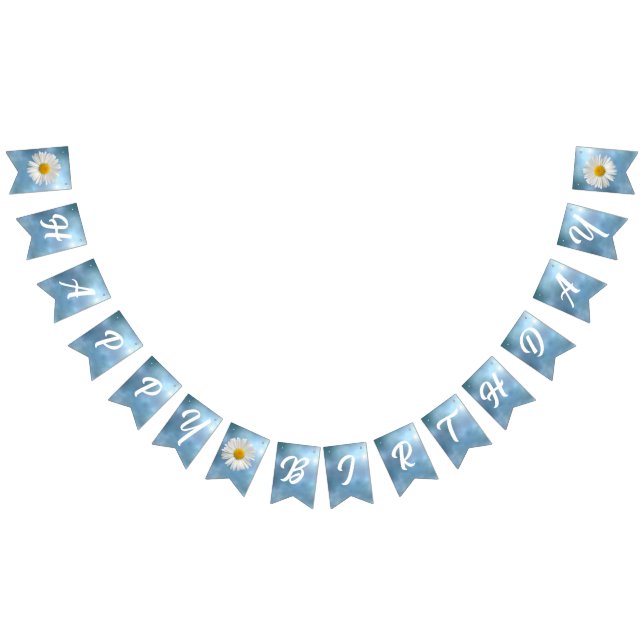 Cheerful White Daisy Bunting Flags (All)