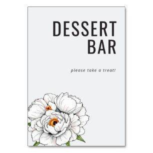 Cheerful White Minimalist Floral Table Number