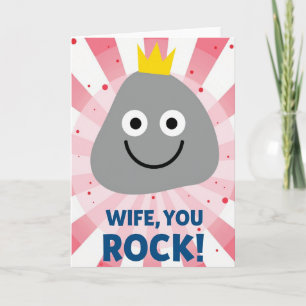 Cheerful Wife You Rock Stone Card