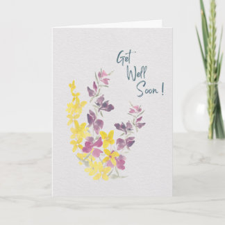 Cheerful Wildflower Get Well Soon Watercolor  Card