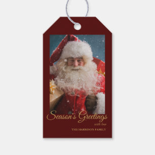 Cheerful Winter Santa Claus   Christmas Gift Tags