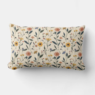 Cheerful Yellow Blooms Lumbar Pillow