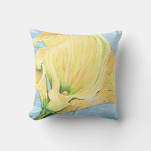 Cheerful Yellow Calla Lily Throw Pillow