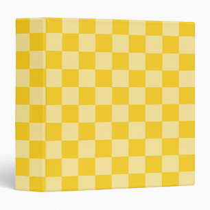 Cheerful Yellow Chequered Pattern Binder