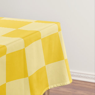 Cheerful Yellow Chequered Pattern Tablecloth