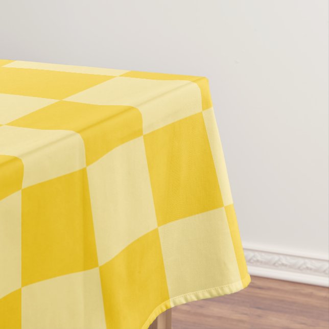 Cheerful Yellow Chequered Pattern Tablecloth (In Situ)